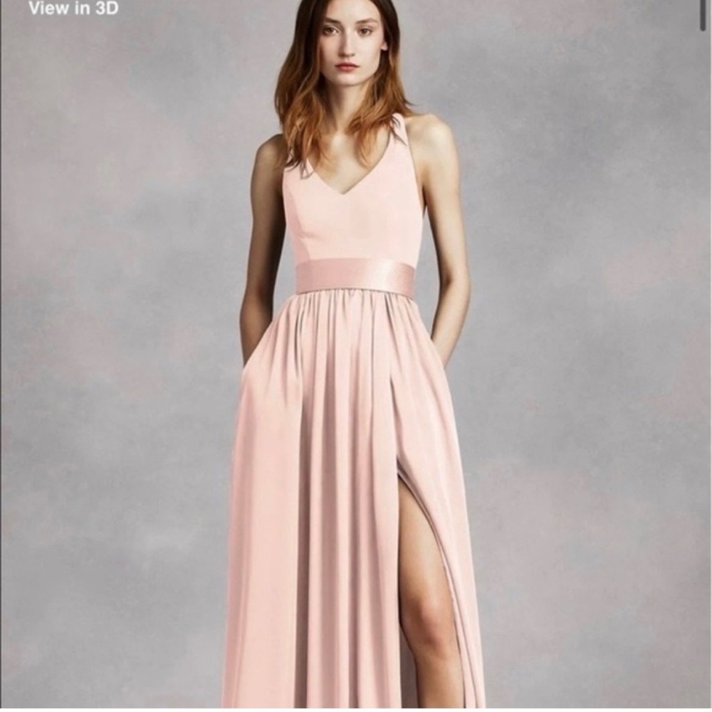WHIT Light Blush Halter Maxi Dress - Romantic Evening Gown - Picture 3 of 6